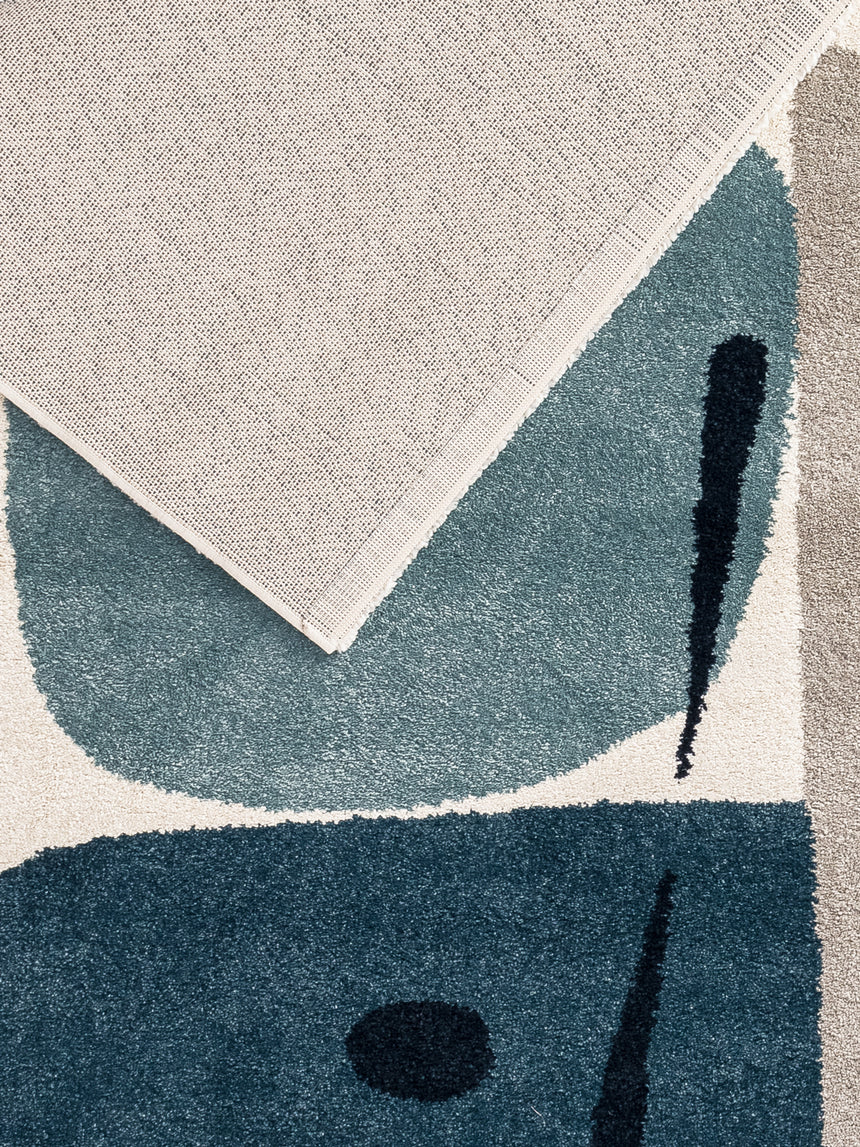 Geometric rug tribute to Joan Miró COLLAGE