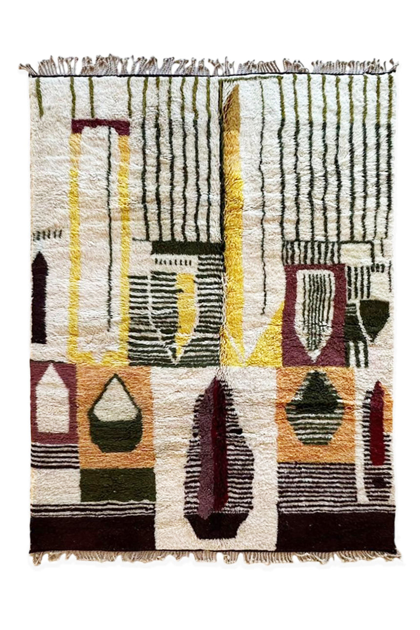Tapis berbère marocain moderne 216 x 292 cm