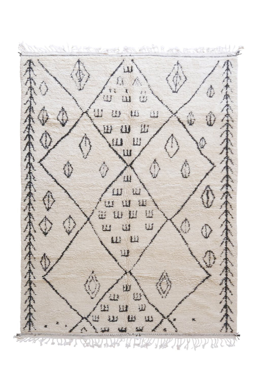 Tapis berbère marocain pure laine 246 x 353 cm