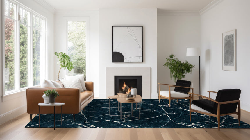 Soft dark and smooth dark blue carpet marble
