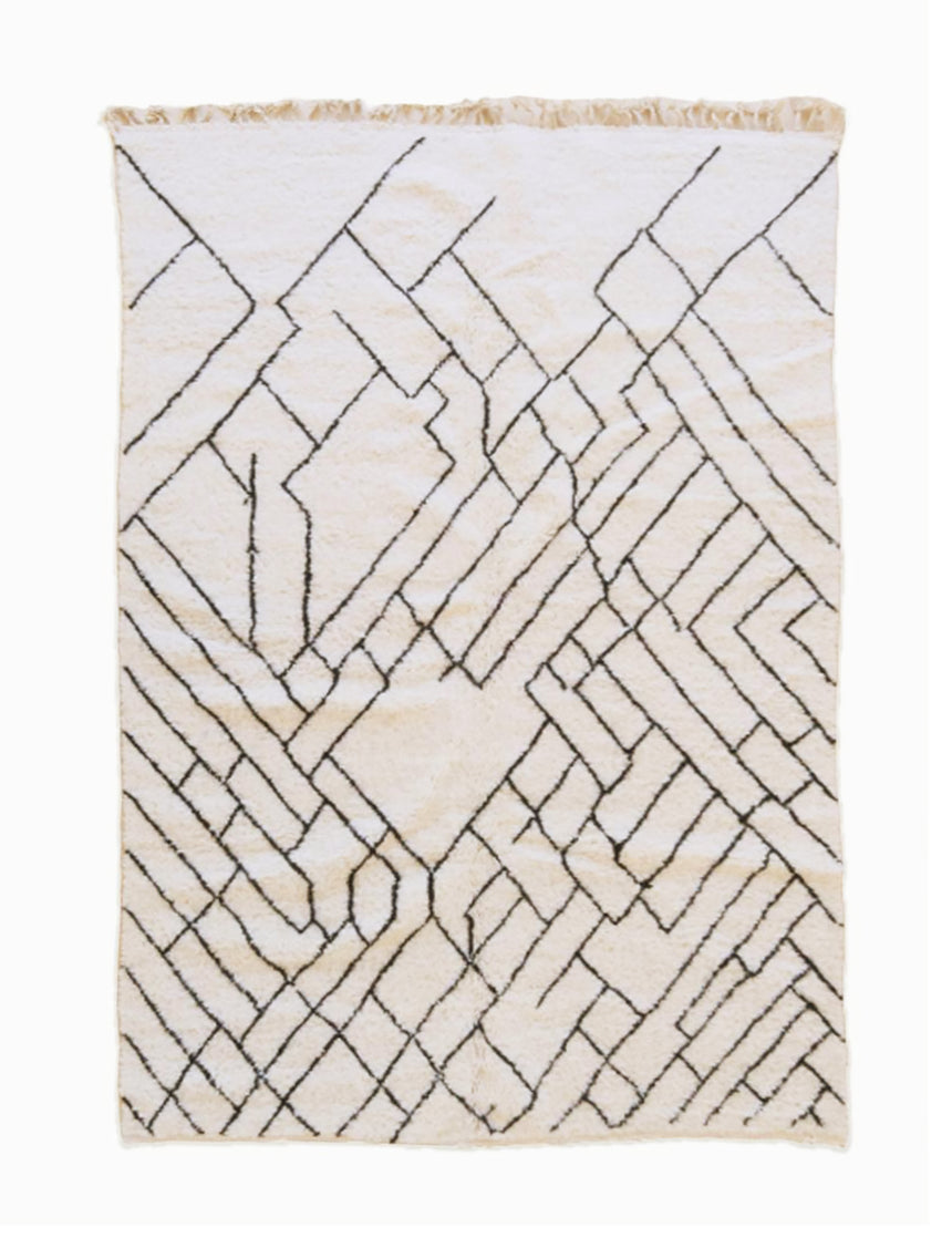 Tapis berbère marocain abstrait pure laine - tapis sur mesure