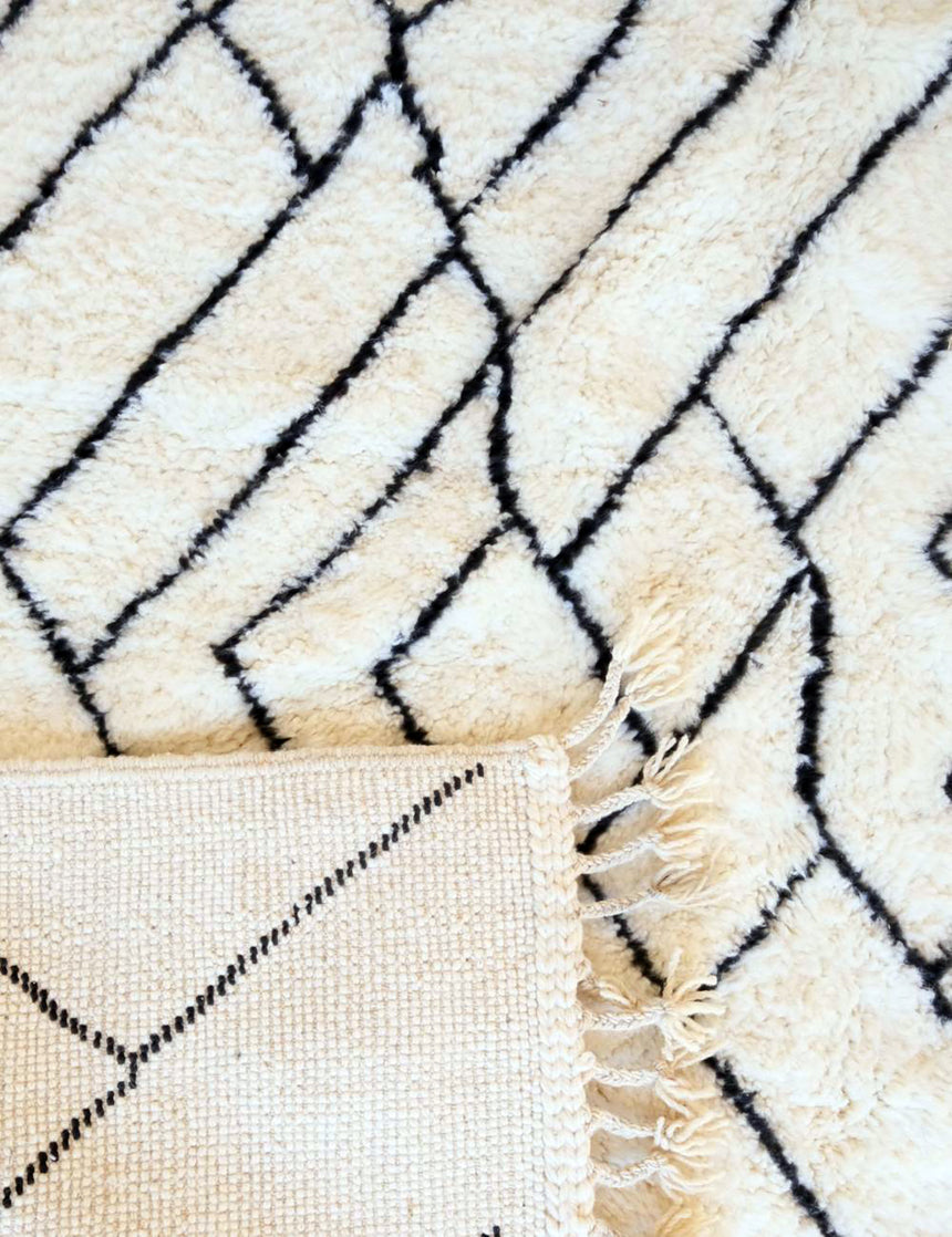 Tapis berbère marocain abstrait pure laine - tapis sur mesure
