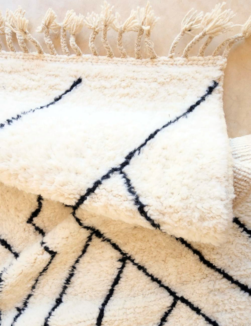 Tapis berbère marocain abstrait pure laine - tapis sur mesure