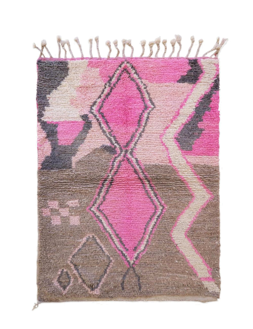 Petit tapis berbère marocain moderne en laine 112 x 163 cm - AFKliving