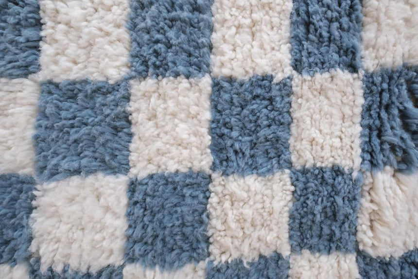 Tapis Berbere à carreaux en laine 156 x 240 cm - AFKliving