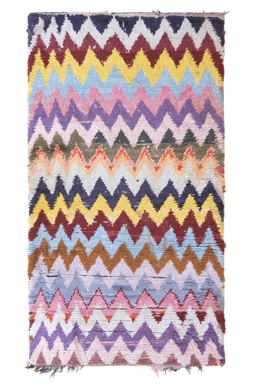 Tapis Berbere coloré fait main vintage 106 x 187 cm - AFKliving