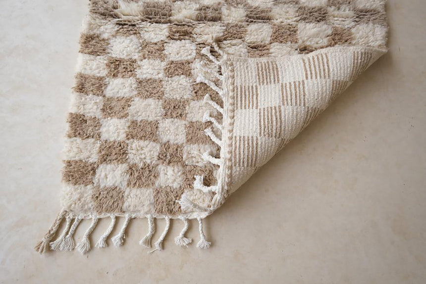 Tapis Berbere en laine à carreaux 110 x 146 cm - AFKliving
