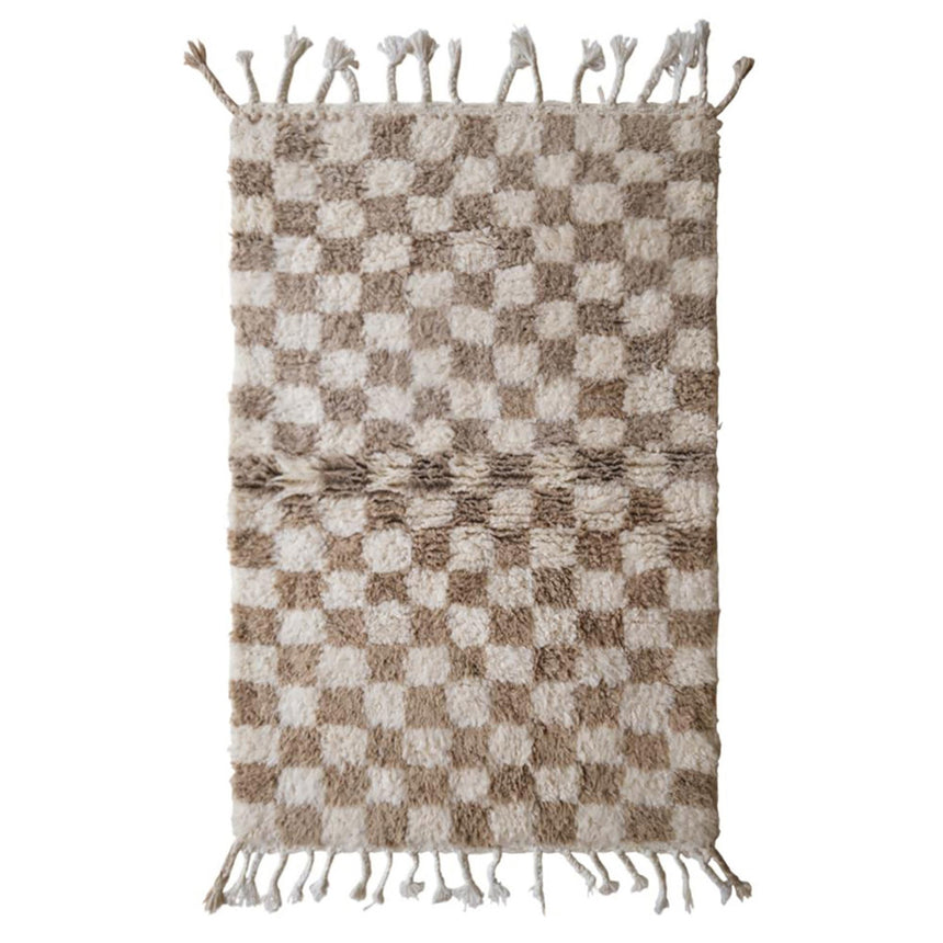 Tapis Berbere en laine à carreaux 110 x 146 cm - AFKliving