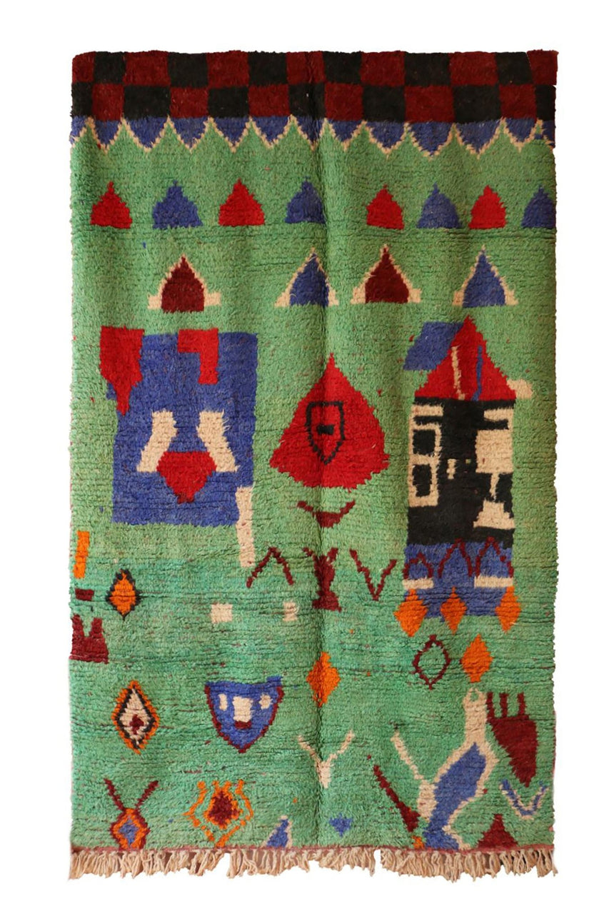 Tapis Berbere en laine Boujad coloré 167 x 278 cm - AFKliving