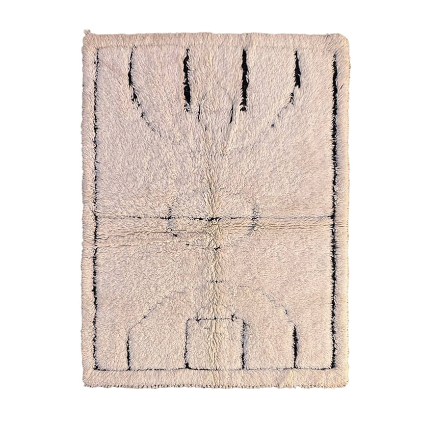 Tapis Berbere en laine de Marmoucha beige 148 x 200 cm - AFKliving