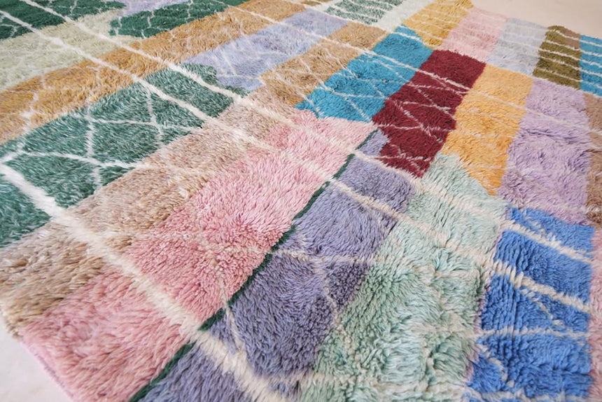 Tapis Berbere en laine de M'Rirt contemporain 214 x 306 cm - AFKliving