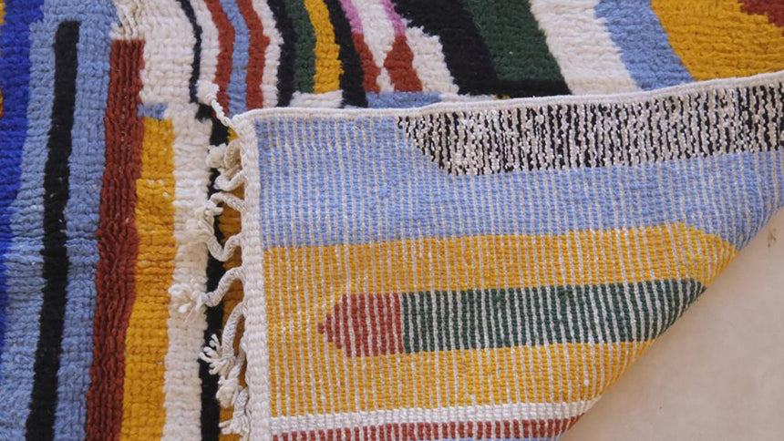 Tapis berbere marocain abstrait coloré 219 x 282 cm - AFKliving