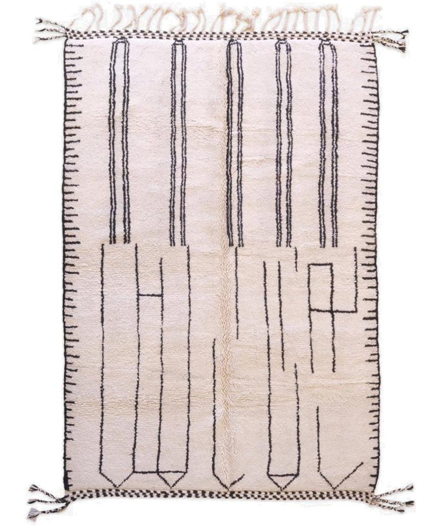 Tapis berbère marocain abstrait pure laine - tapis sur mesure - AFKliving