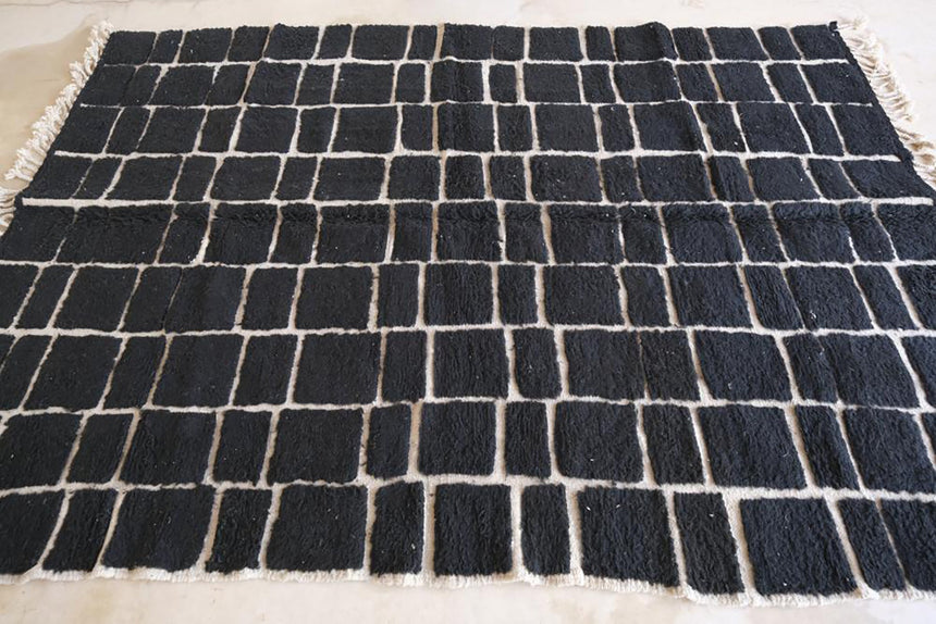 Tapis berbere marocain en laine à carreaux 200 x 289 cm - AFKliving
