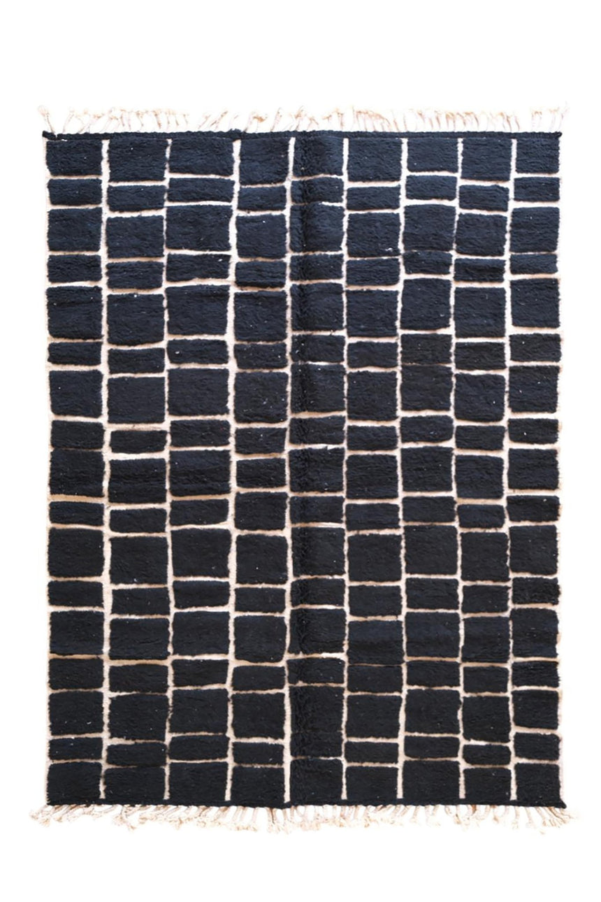 Tapis berbere marocain en laine à carreaux 200 x 289 cm - AFKliving