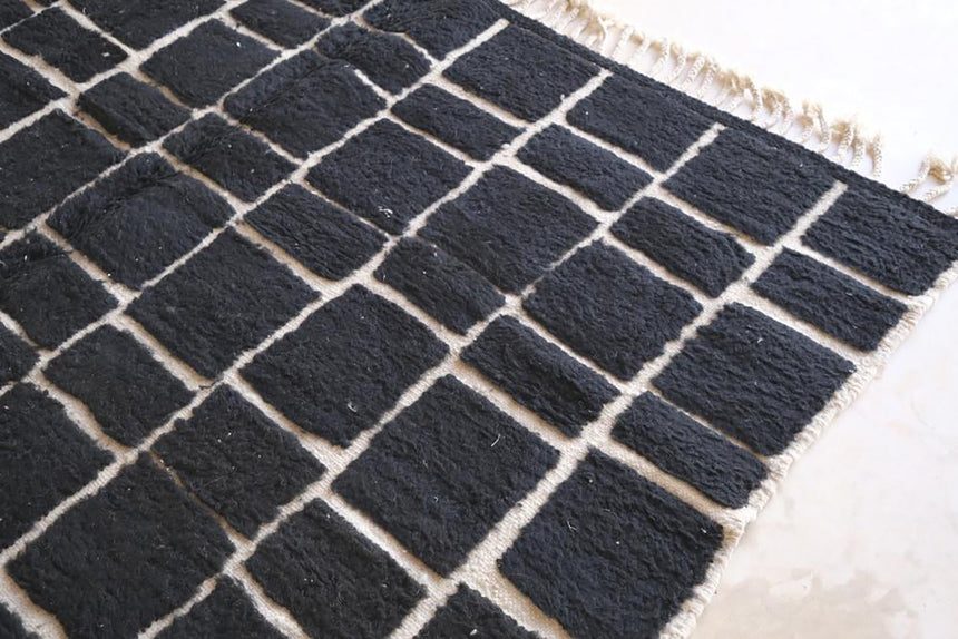 Tapis berbere marocain en laine à carreaux 200 x 289 cm - AFKliving