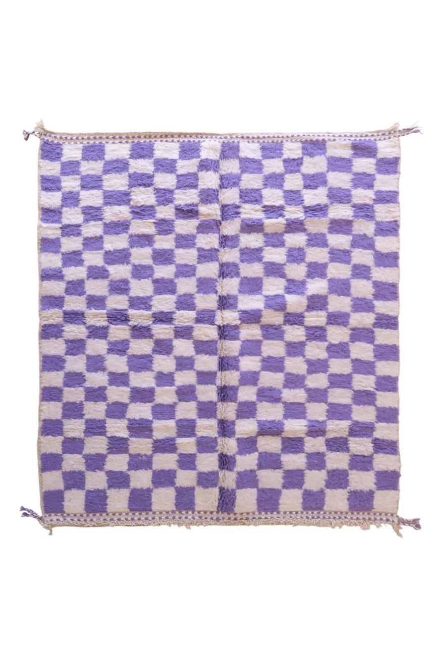 Tapis berbere marocain en laine à carreaux 209 x 253 cm - AFKliving