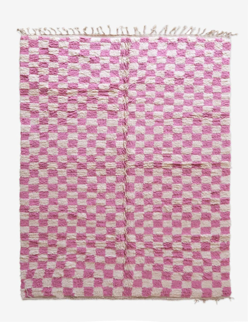 Tapis berbere marocain en laine à carreaux 217 x 292 cm - AFKliving