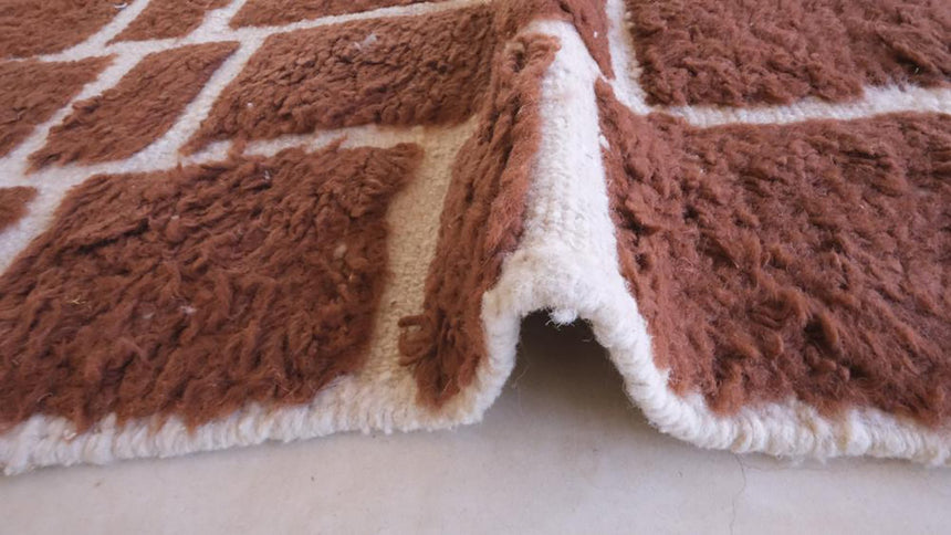 Tapis berbere marocain en laine marron 198 x 294 cm - AFKliving