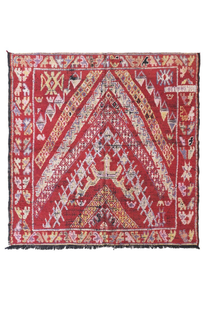 Tapis Berbere marocain en laine vintage 175 x 180 cm - AFKliving