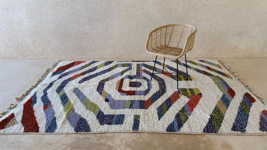 Tapis berbere marocain moderne en laine 197 x 294 cm - AFKliving
