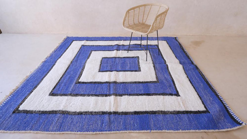 Tapis berbere marocain moderne en laine 233 x 247 cm - AFKliving