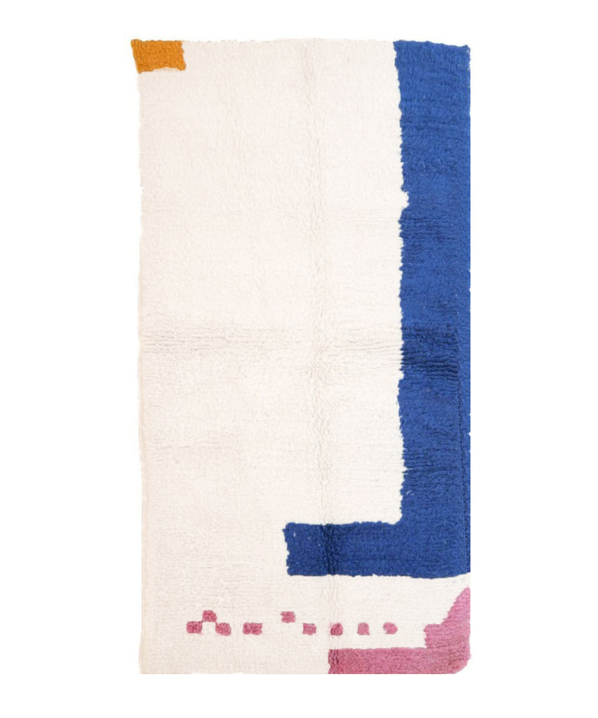 Tapis berbère marocain pure laine 121 x 249 cm