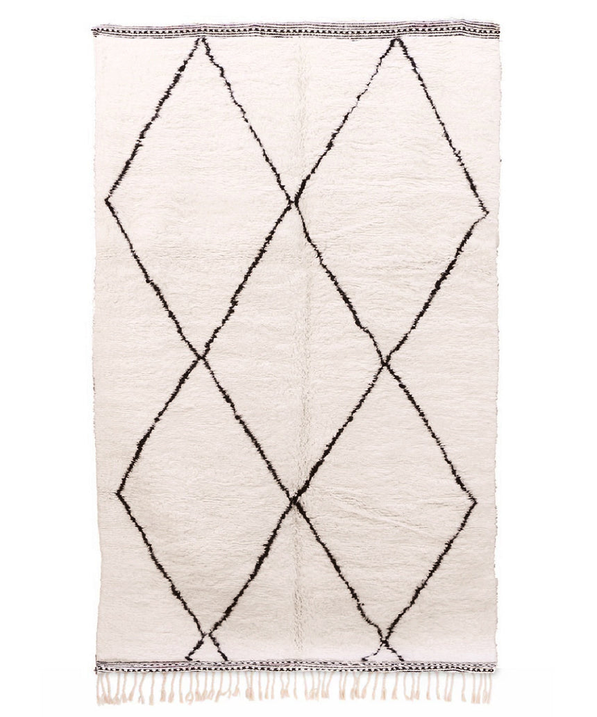 Tapis berbère marocain pure laine 202 x 347 cm