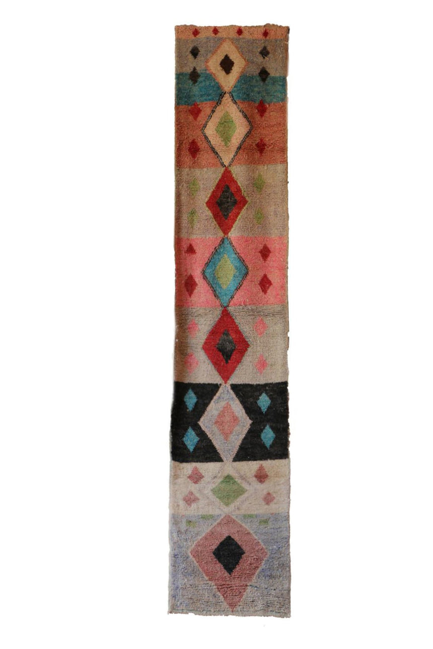 Tapis de couloir Berbere Boujaad coloré 89 x 492 cm - AFKliving