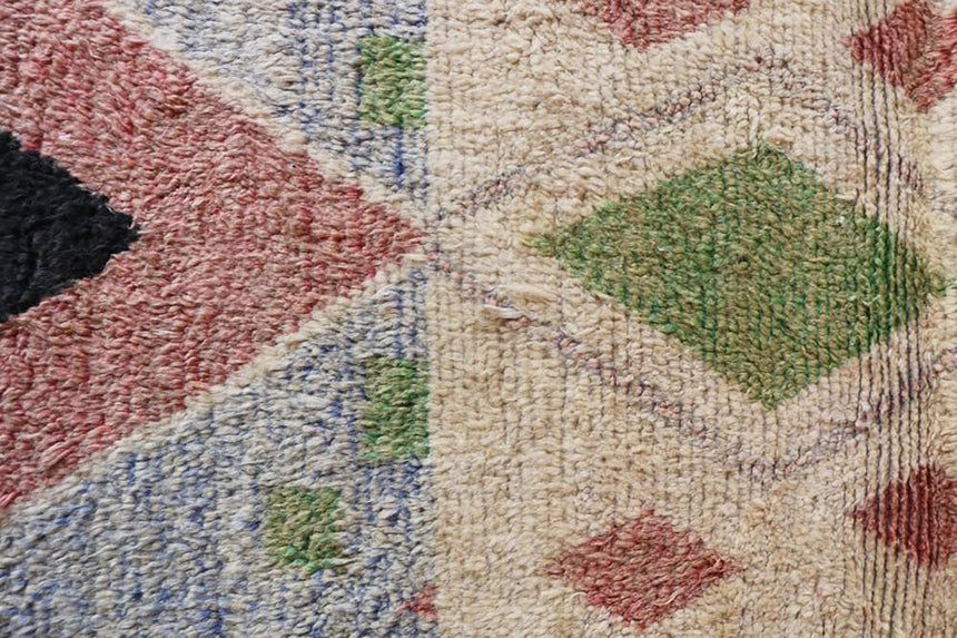 Tapis de couloir Berbere Boujaad coloré 89 x 492 cm - AFKliving