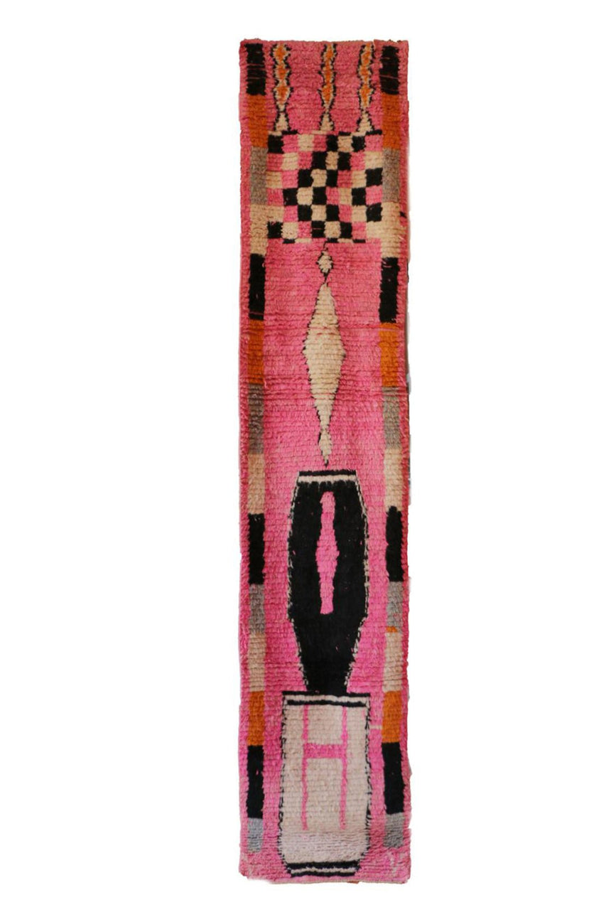 Tapis de couloir Berbere marocain en laine 74 x 378 cm - AFKliving