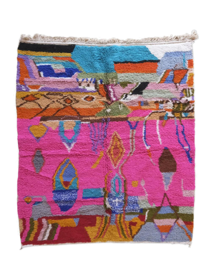 Tapis de laine abstrait marocain 218 x 260 cm - AFKliving