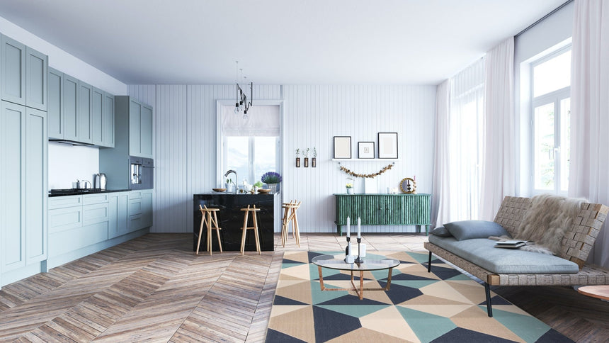 Tapis design Colton Bleu - AFKliving