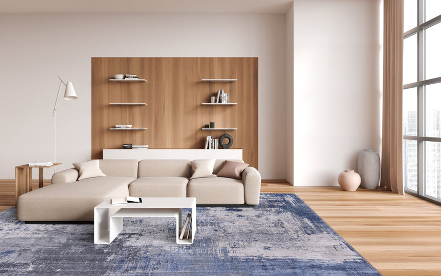 Tapis design Lahore Bleu - AFKliving