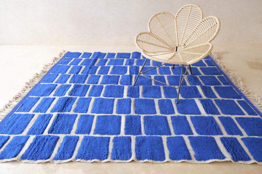 Tapis en laine à carreaux marocain 220 x 248 cm - AFKliving