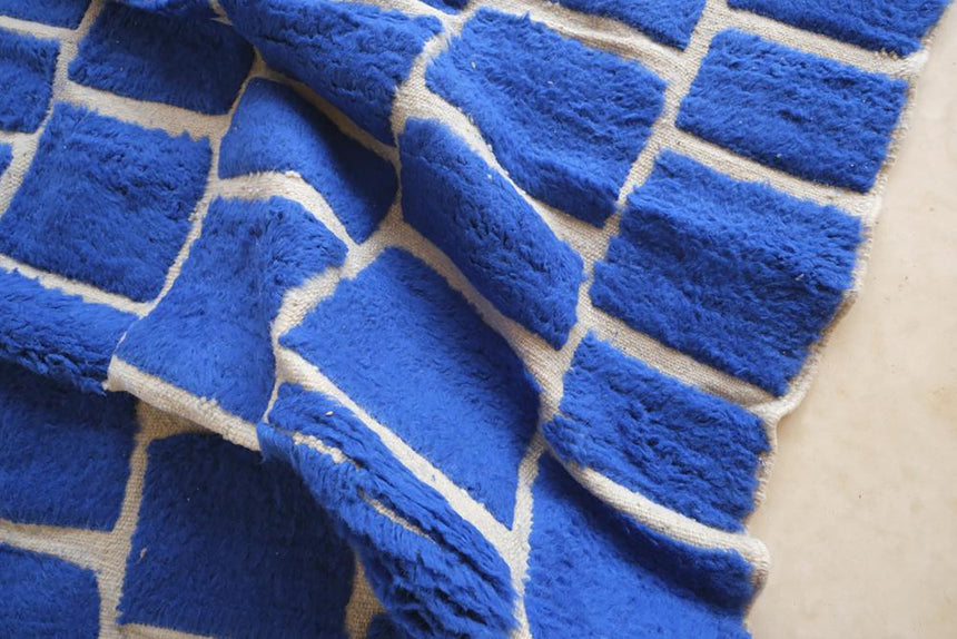 Tapis en laine à carreaux marocain 220 x 248 cm - AFKliving