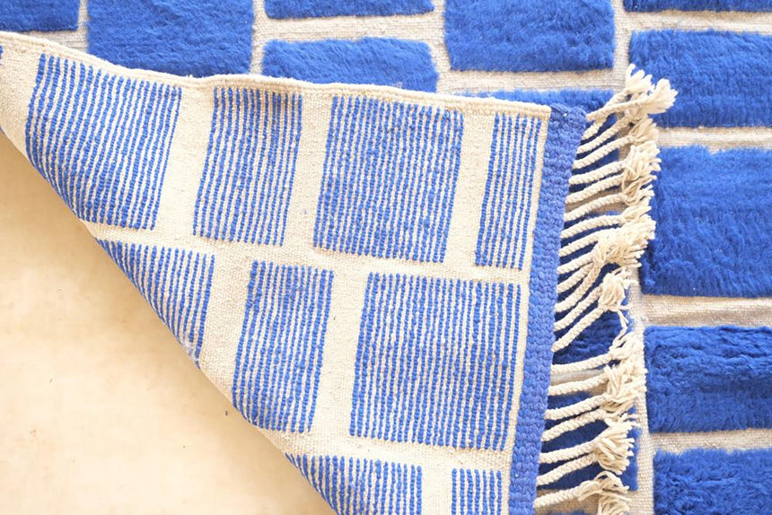 Tapis en laine à carreaux marocain 220 x 248 cm - AFKliving