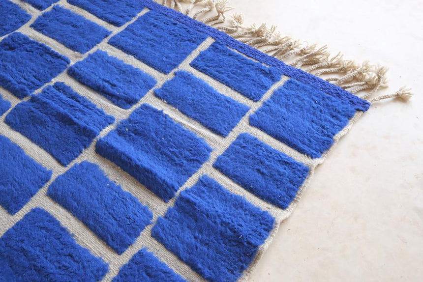 Tapis en laine à carreaux marocain 220 x 248 cm - AFKliving