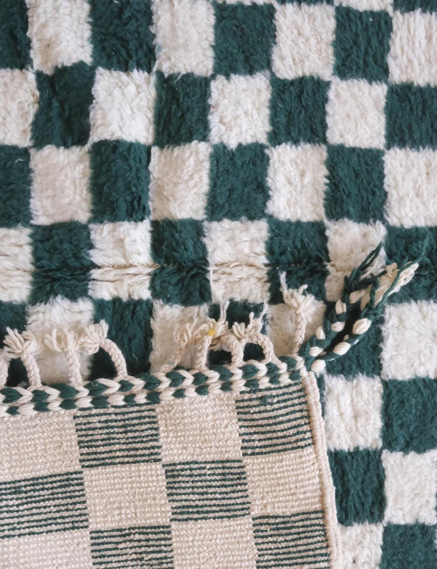 Tapis en laine à damier marocain 212 x 269 cm - AFKliving