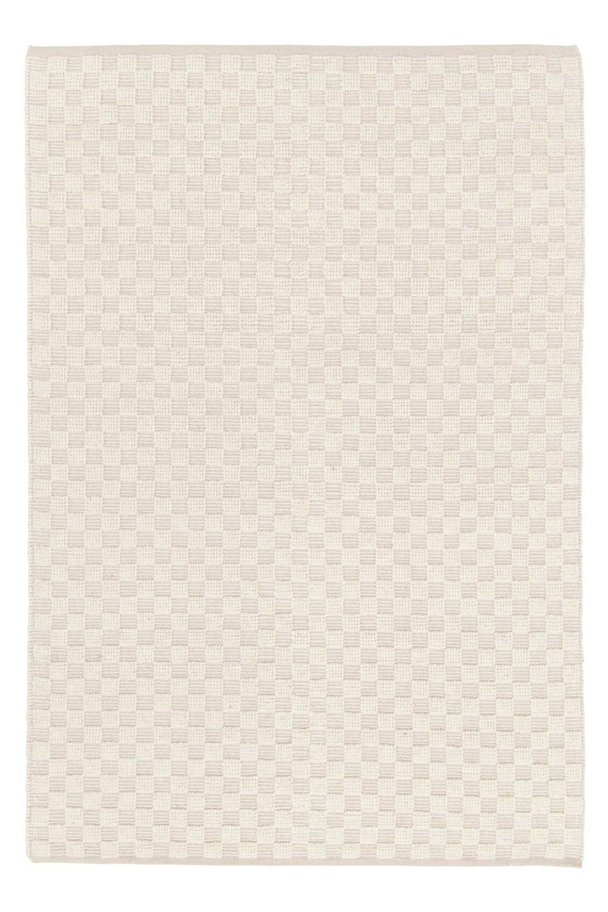 Tapis en laine et coton a carreaux fait main doux GABIN - AFKliving
