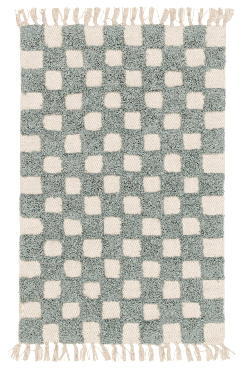 Tapis enfant à carreaux 100% coton lavable en machine MAEL - AFKliving