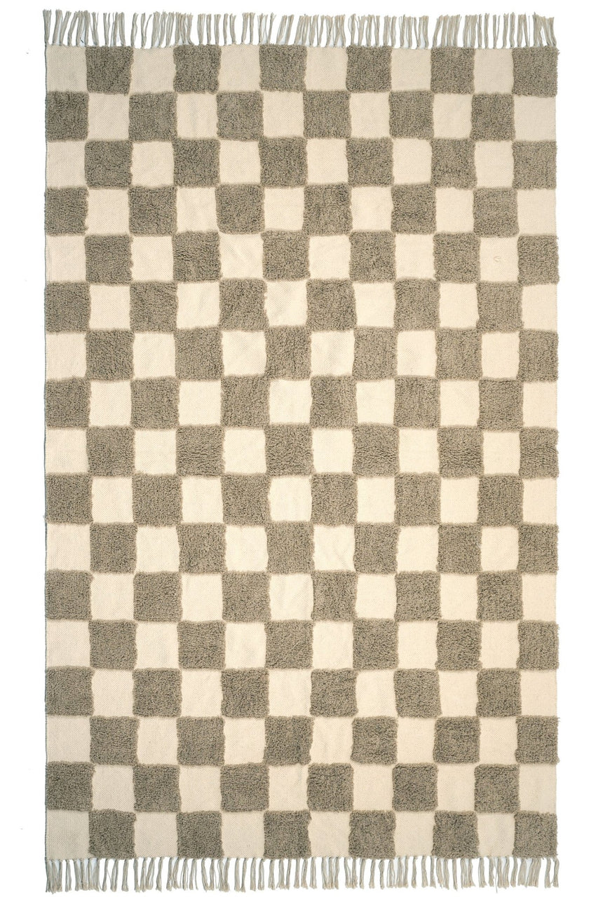 Tapis enfant à carreaux 100% coton lavable en machine MAEL - AFKliving