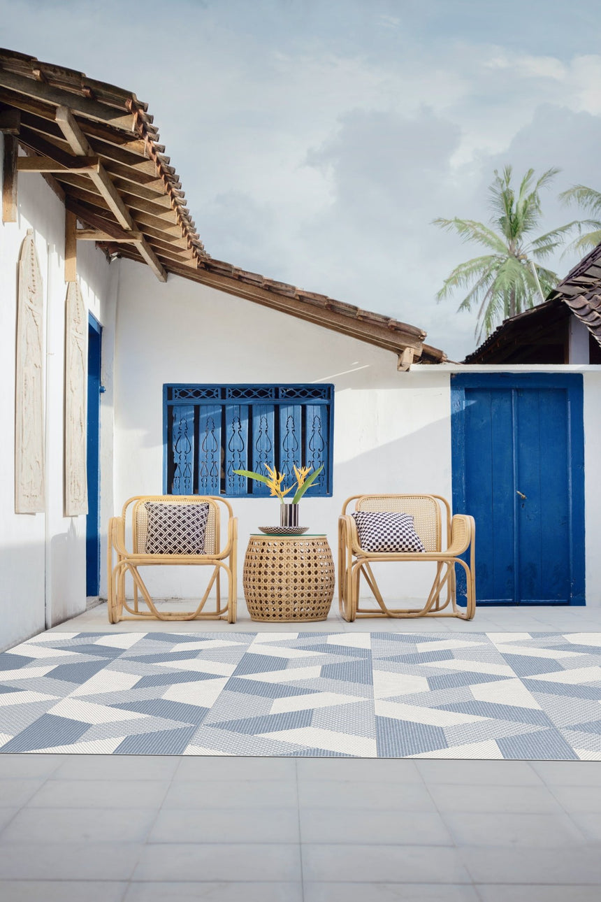 Tapis intérieur extérieur Brayden Bleu - AFKliving