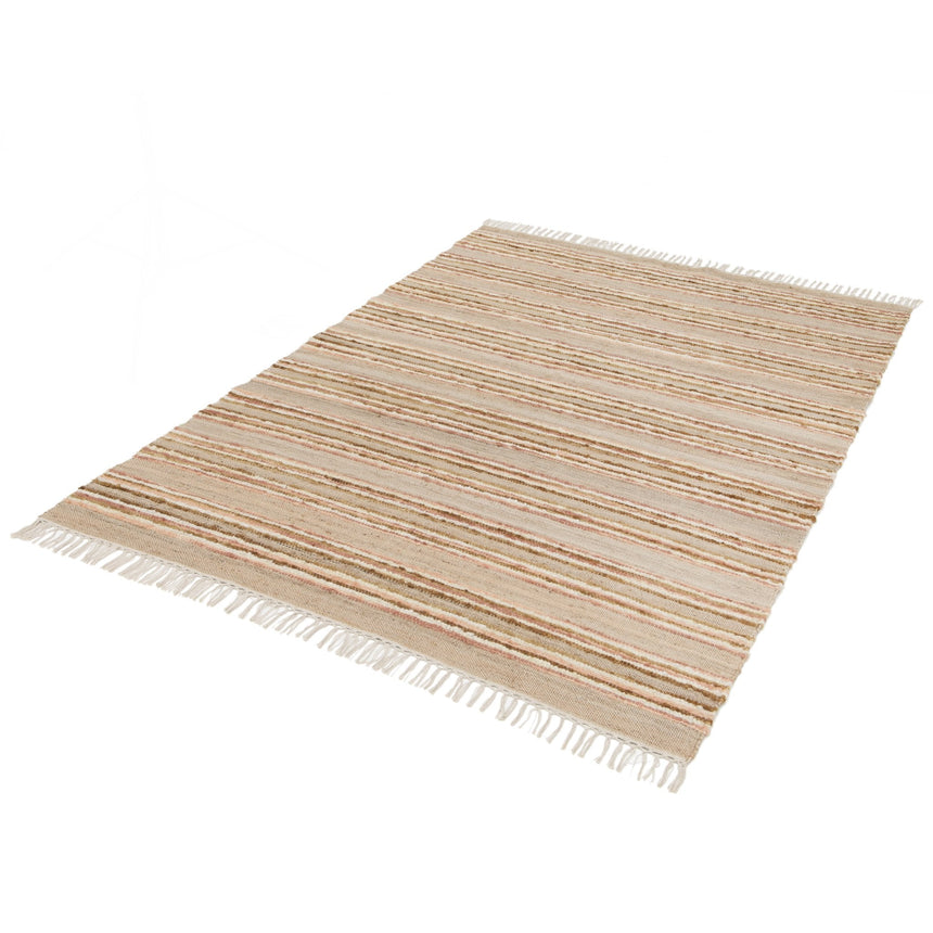 Tapis rayé fait main en matières naturelles RAJ - AFKliving