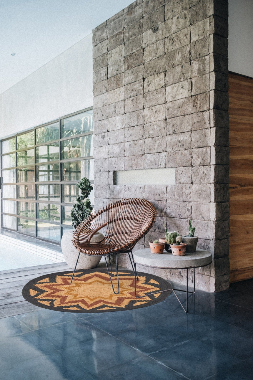 Tapis rond naturel en jute Qom Naturel - AFKliving
