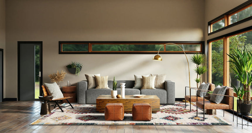 Tapis shaggy design doux et volumineux de style ethnique SIROCCO - AFKliving