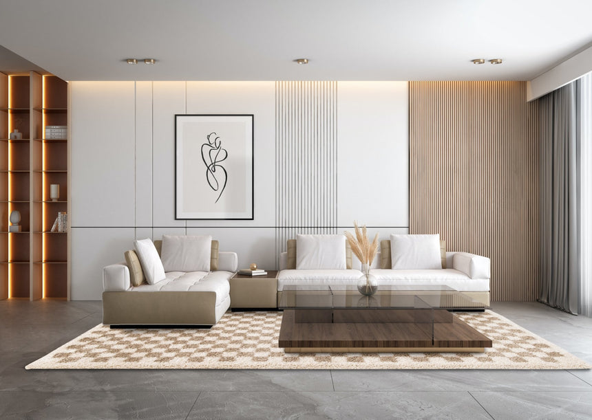 Tapis à poil haut doux et confortable CHECKERS - AFKliving