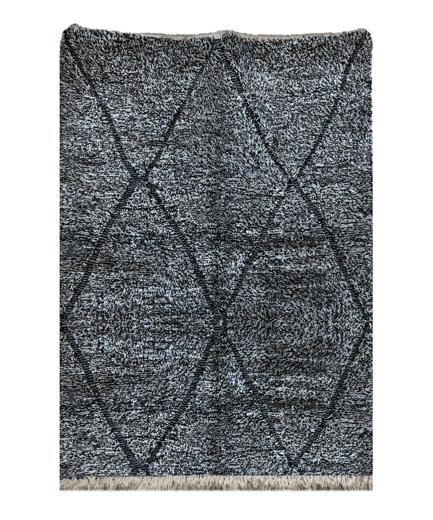 Tapis berbere authentique marocain laine gris Jemaa - AFKliving