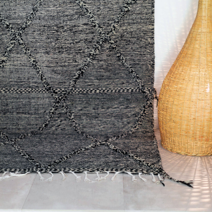 Tapis berbere authentique marocain laine gris Souk - AFKliving