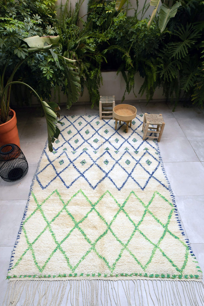 Tapis berbere authentique marocain laine Majorelle - AFKliving